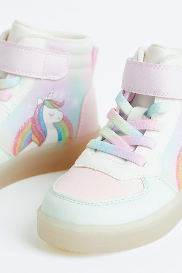 H&M Blinkende Sneaker Helllila/Einhorn