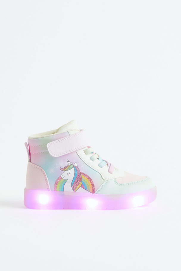 H&M Hoge Sneakers Met Ledlichtjes Lichtpaars/eenhoorn