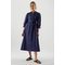 Puff-sleeve Belted Dress Navy