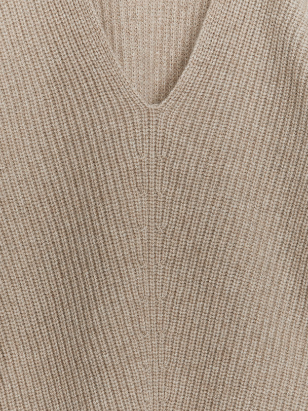 ARKET Pullover aus Kaschmir und Wolle Beige