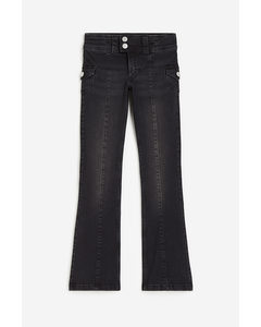 Bootcut Low Jeans Schwarz