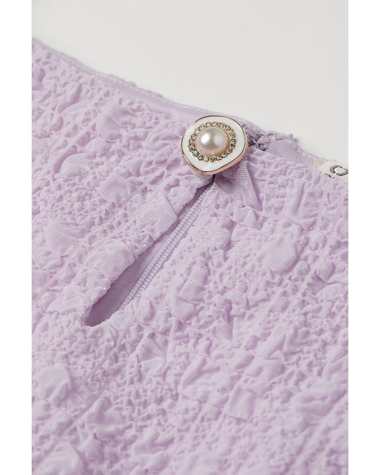 H&M Puff-sleeved Dress Light Purple