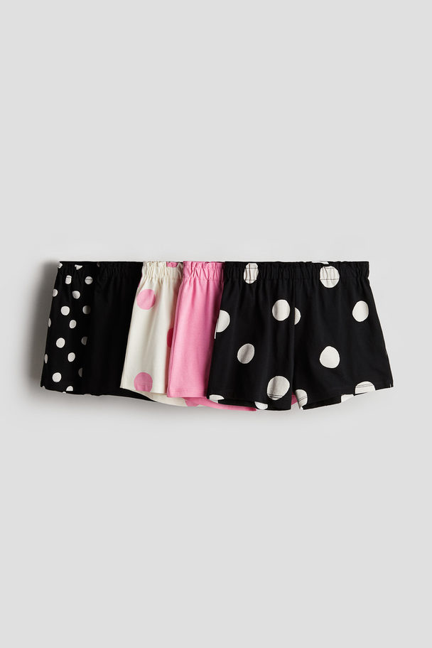 H&M 5-pack Pull-on Shorts Black/spotted