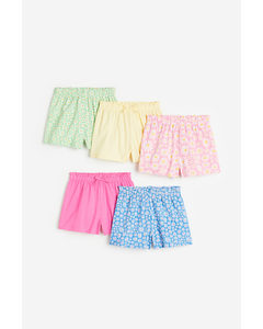 Set Van 5 Pull-on Shorts Roze/madeliefjes