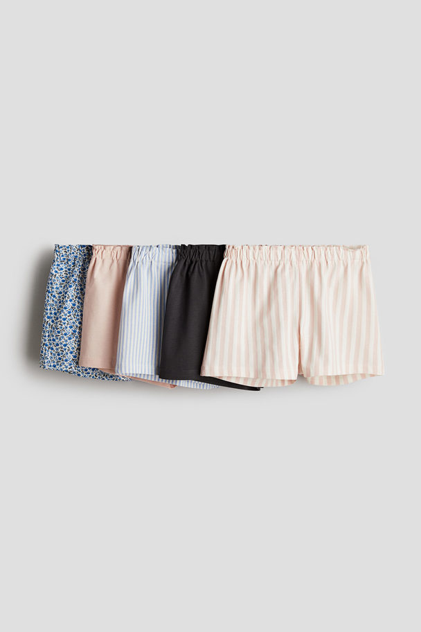 H&M 5-pack Pull On-shorts Lys Tåkerosa/stripet