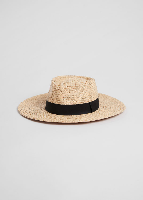 & Other Stories Ribbon Brim Straw Hat Natural Straw