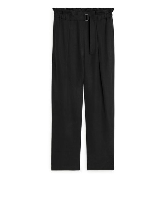 Arket Relaxed Lyocell Trousers Black