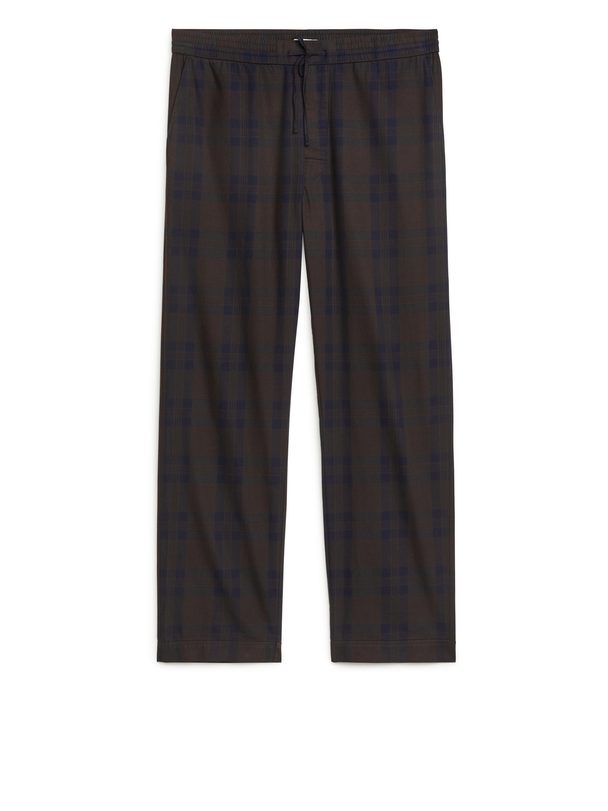 Arket Flannel Pyjama Trousers Brown/blue