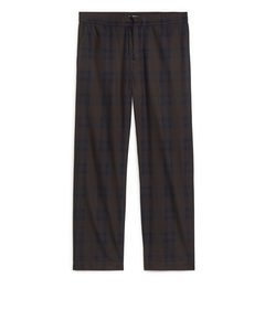 Pyjama-Hose aus Flanell Braun/Blau