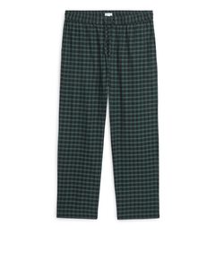 Flannelpyjamasbukser Sort/grøn