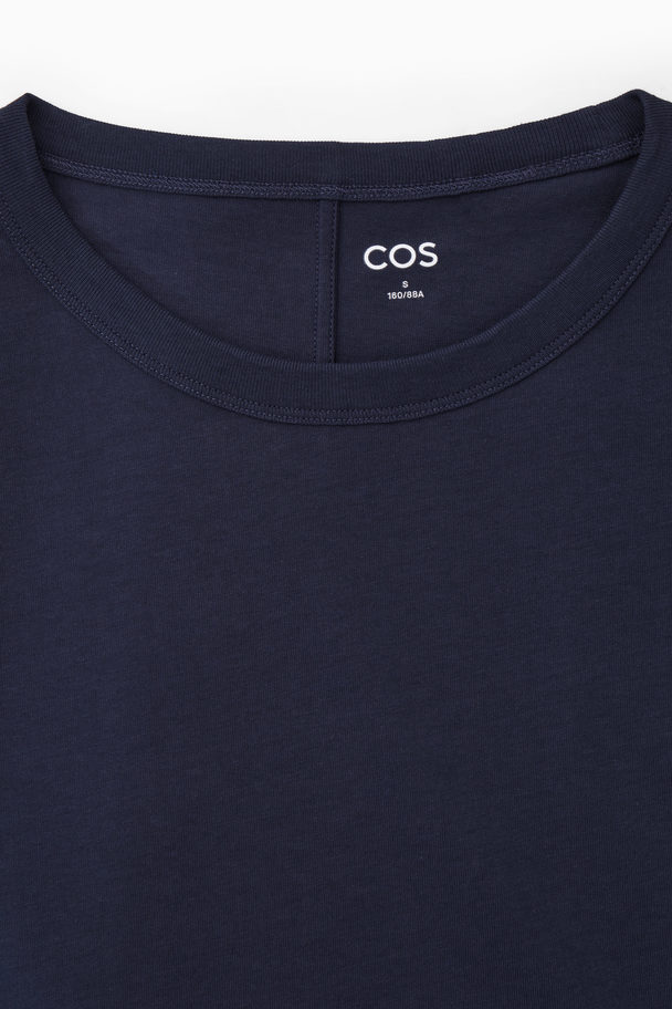 COS Boxig Långärmad T-shirt Marinblå