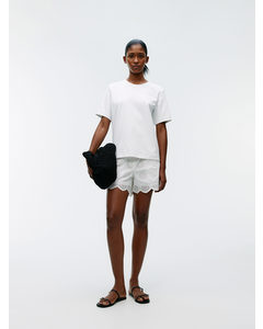Broderie Anglaise Shorts White