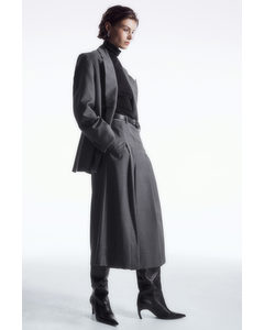 Tailored Wool Skort Grey