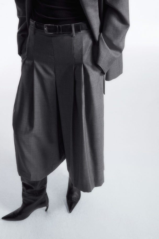 COS Tailored Wool Skort Grey