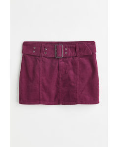 Belted Mini Skirt Plum Purple