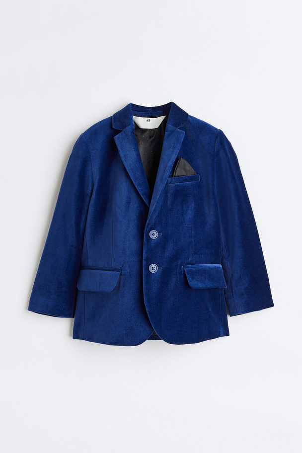 H&M Velvet Jacket Dark Blue