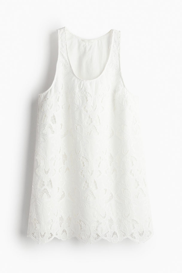 H&M Broderie Anglaise Mini Dress White