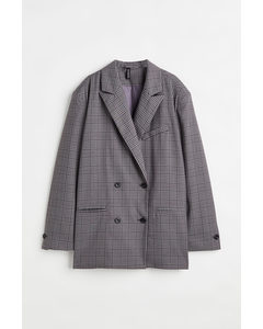 Double-breasted Blazer Grey/checked