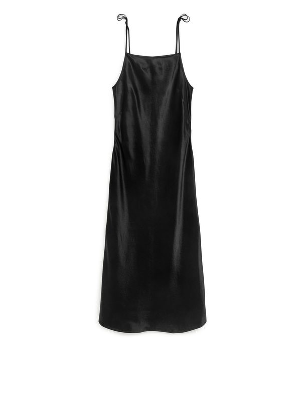 ARKET Bias-cut Strap Dress Black