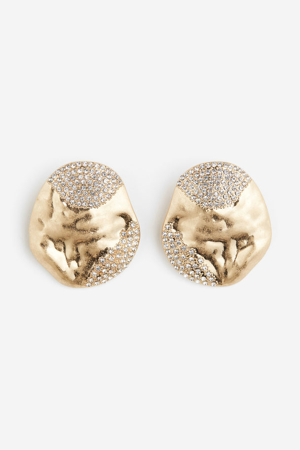H&M Rhinestone-embellished Earrings Gold-coloured