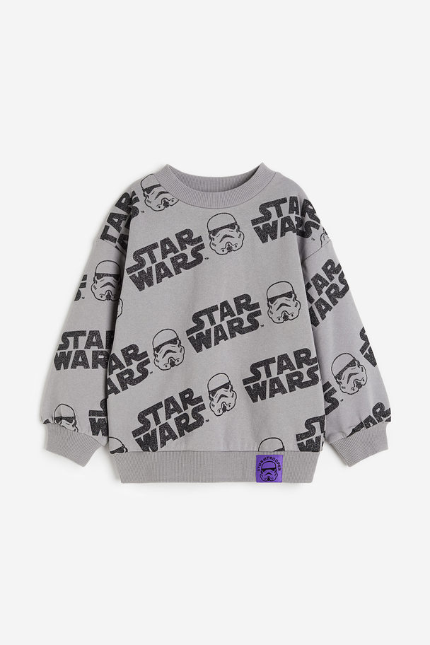 H&M Sweater Met Motief Grijs/star Wars