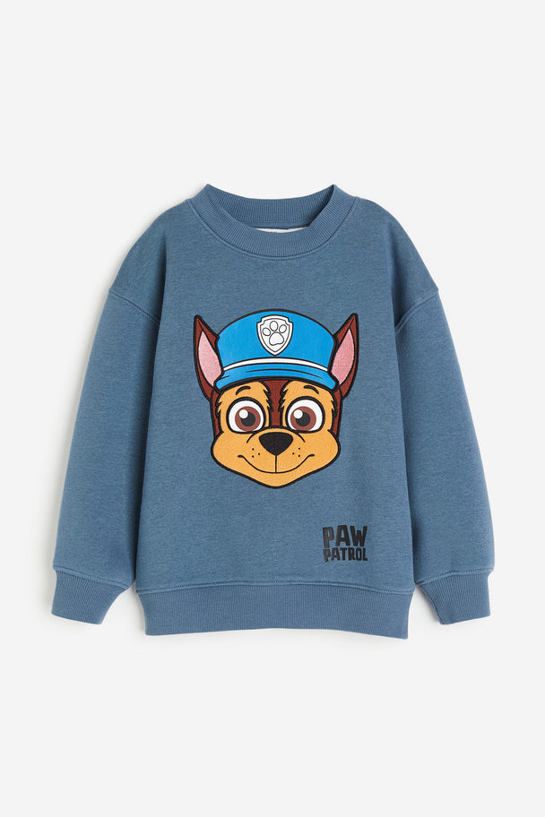 H&M Sweatshirt mit Motiv Blau/Paw Patrol