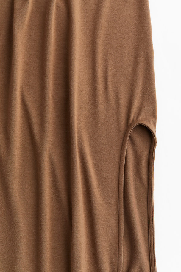 H&M Maxirok Van Viscose Bruin