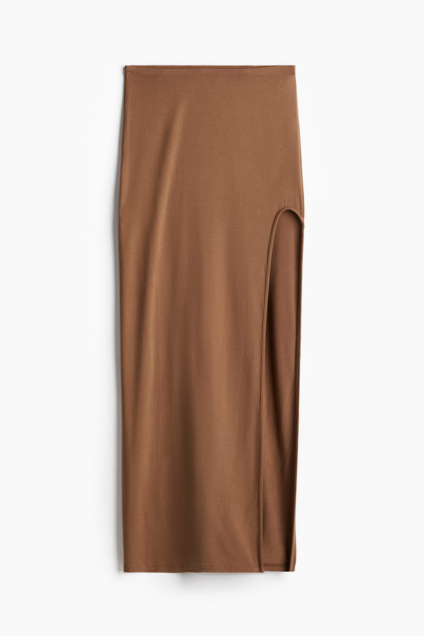 H&M Maxirok Van Viscose Bruin