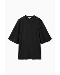 Draped Sleeve T-shirt Black