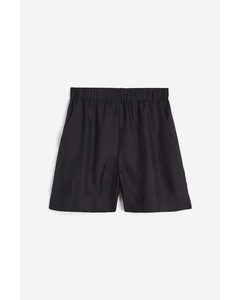 Twill Short Van Zijdemix Zwart