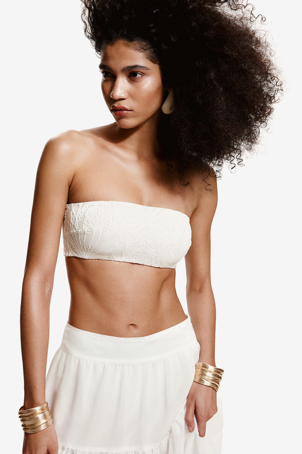 H&M Padded Bandeau Bikini Top White
