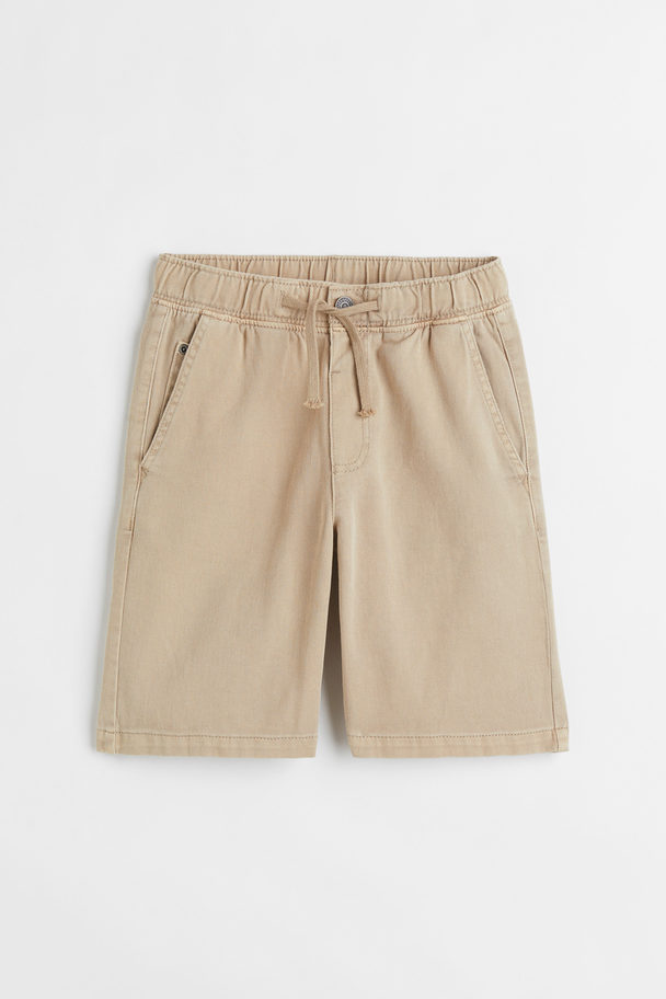 H&M Cotton Twill Shorts Beige