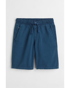 Cotton Twill Shorts Dark Blue