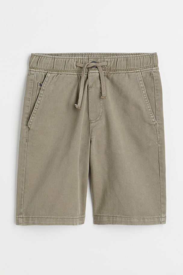 H&M Shorts aus Baumwolltwill Khakigrün