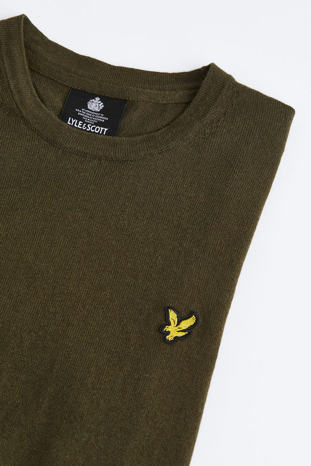 Lyle & Scott Cotton Merino Crew Jumper Olive