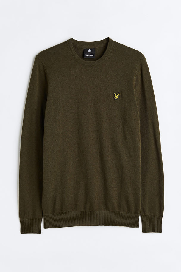 Lyle & Scott Cotton Merino Crew Jumper Olive