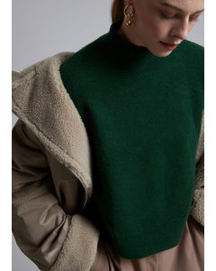 Pullover mit Stehkragen Dunkelgrün