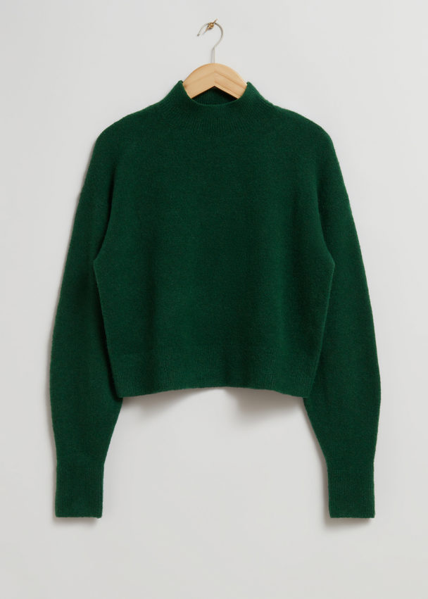 & Other Stories Mock-neck Sweater Dark Green