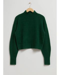 Sweater Med Mockneck Mørkegrøn