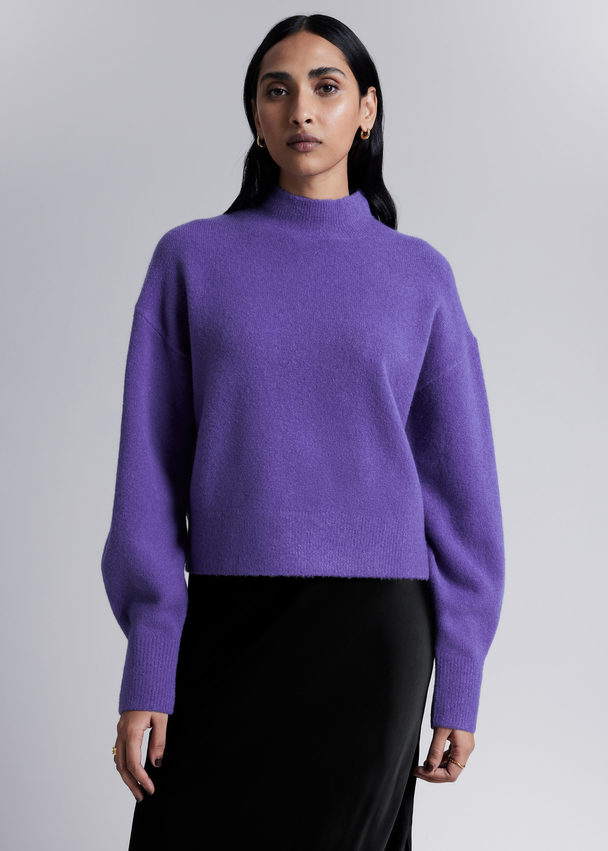 & Other Stories Mock-neck Sweater Purple