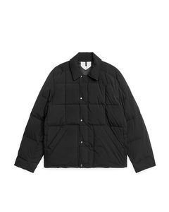 Square-quilted Jacket Black