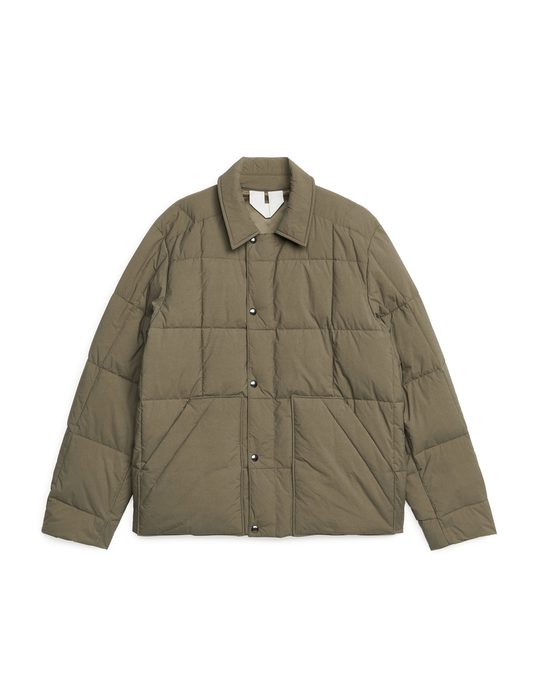 Arket Square-quilted Jacket Khaki Green