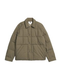 Square-quilted Jacket Khaki Green