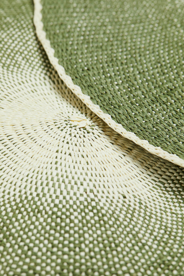 H&M HOME 2-pack Round Table Mats Khaki Green/ombre