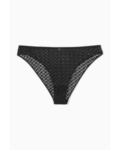 MESH-SLIP MIT GEOMETRISCHEM MUSTER SCHWARZ