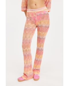 Stretchy Knitted Trousers Orange Fade