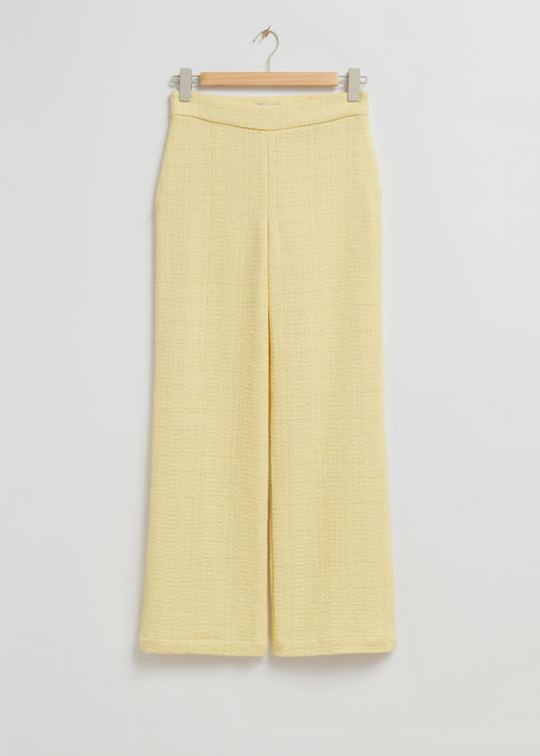 & Other Stories Slim-fit Tweed Trousers Light Yellow