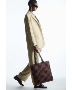Woven Tote Brown / Black / Checked