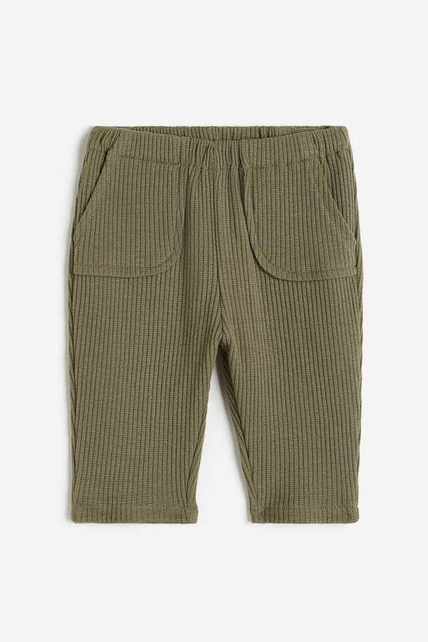 H&M Jersey Trousers Khaki Green
