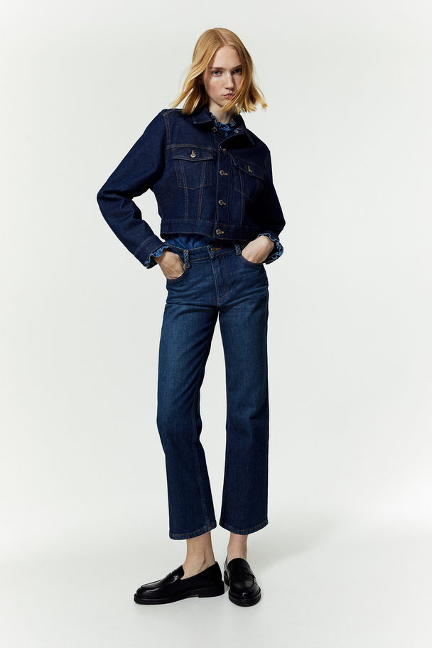 H&M Flared Ankle Jeans Dunkles Denimblau